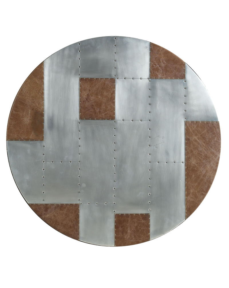 Brancaster Retro Brown Top Grain Leather & Aluminum Bar Table image